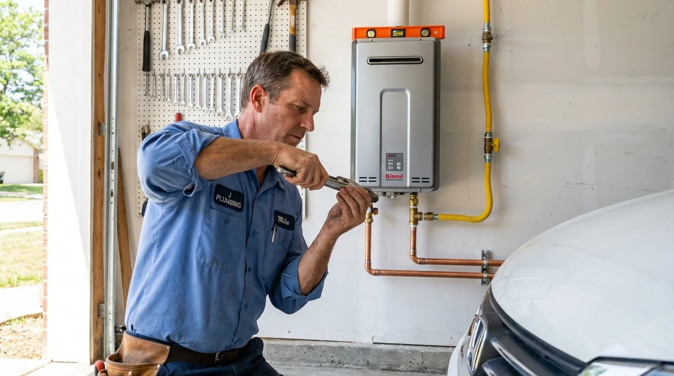 Tankless water heater installation by a Johns Plumbing LLC plumber in Maury